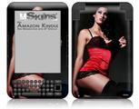 Denai Thomson Red and Black Teddy 02 - Decal Style Skin fits Amazon Kindle 3 Keyboard (with 6 inch display)