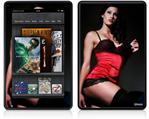 Amazon Kindle Fire (Original) Decal Style Skin - Denai Thomson Red and Black Teddy 02