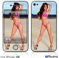 iPhone 4S Decal Style Vinyl Skin - Jaime Preston Lynch 01 Pink Bikini