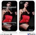 iPhone 4S Decal Style Vinyl Skin - Denai Thomson Red and Black Teddy 02